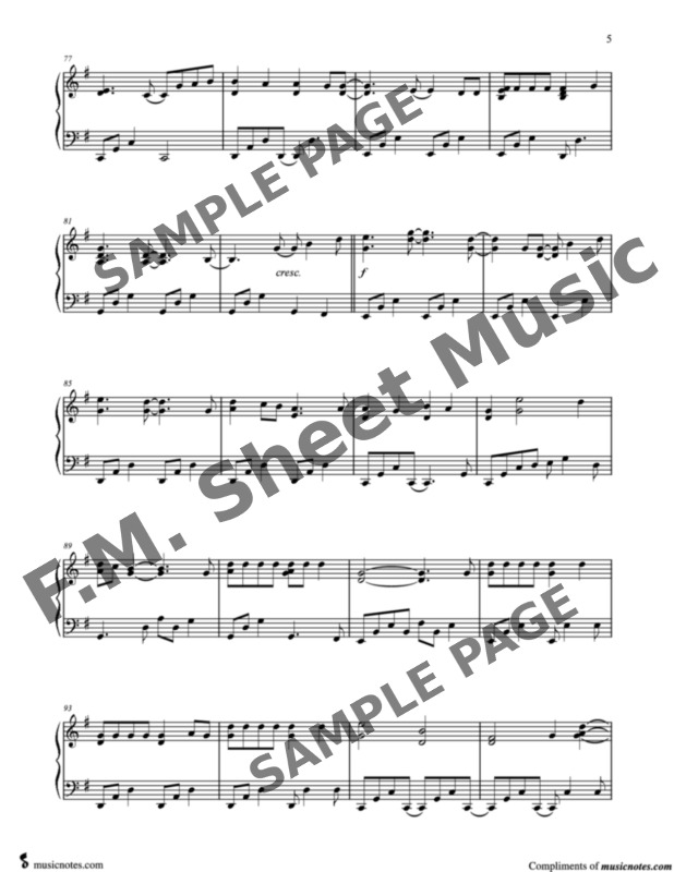 Exile (Intermediate Piano) By Taylor Swift - F.M. Sheet Music - Pop